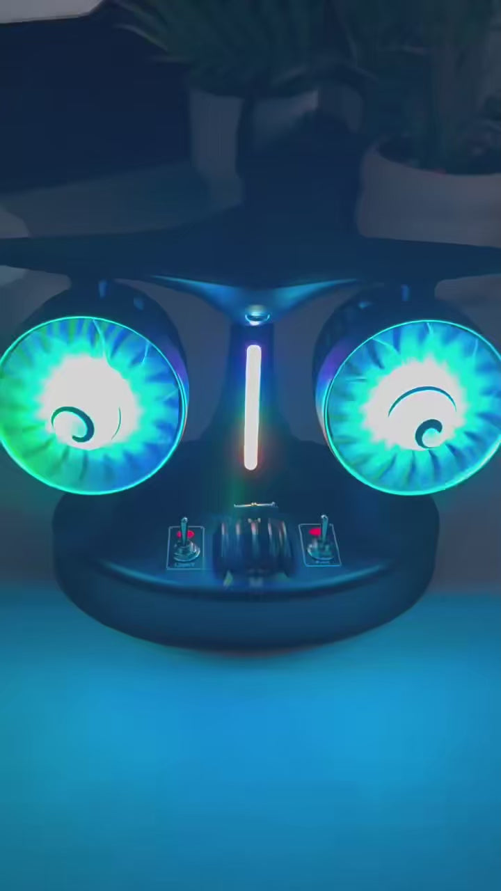 Desktop Creative Airplane Turbine Engine Fan Office Silent Fan Dual Turbine with Colorful Lights Gentle Breeze Design